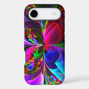 Modern Floral Abstract Art Red Blue Pattern #12