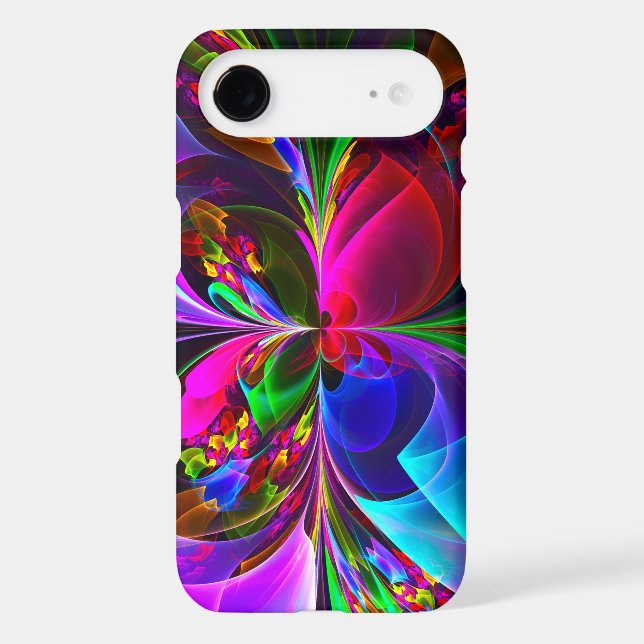 Modern Floral Abstract Art Red Blue Pattern #12 (Verso)