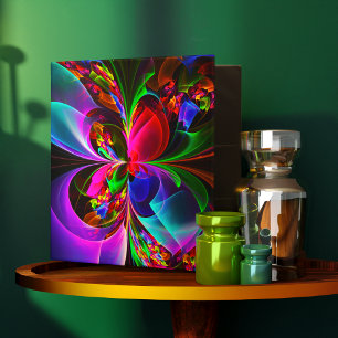 Modern Floral Abstract Art Red Blue Pattern #12 Binder