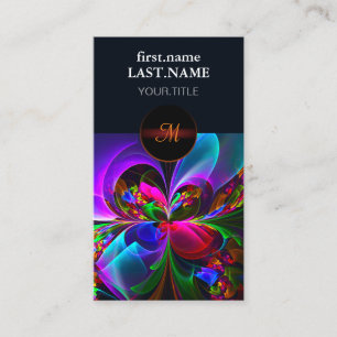 Modern Floral Abstract Art Red Blue Pattern #12 Business Card