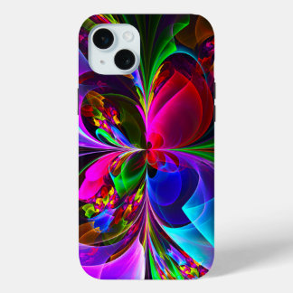 Modern Floral Abstract Art Red Blue Pattern #12 iPhone 15 Mini Case