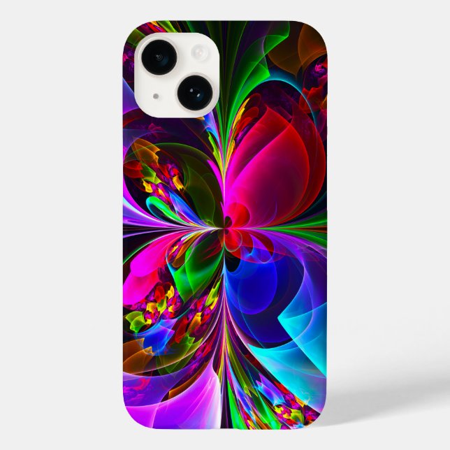 Modern Floral Abstract Art Red Blue Pattern #12 Case-Mate iPhone Case (Back)