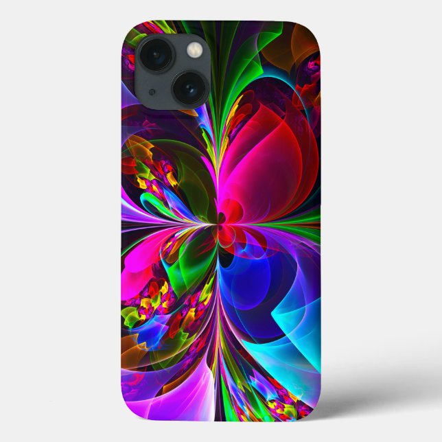 Modern Floral Abstract Art Red Blue Pattern #12 Case-Mate iPhone Case (Back)