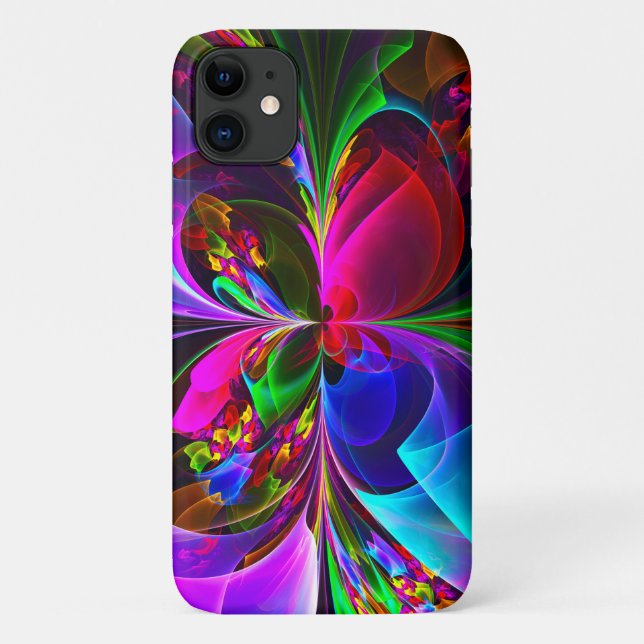Modern Floral Abstract Art Red Blue Pattern #12 Case-Mate iPhone Case (Back)