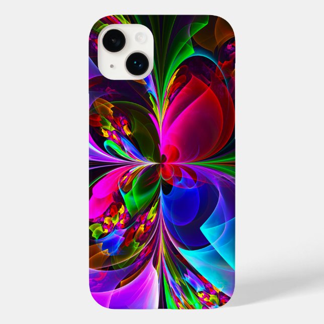 Modern Floral Abstract Art Red Blue Pattern #12 Case-Mate iPhone Case (Back)