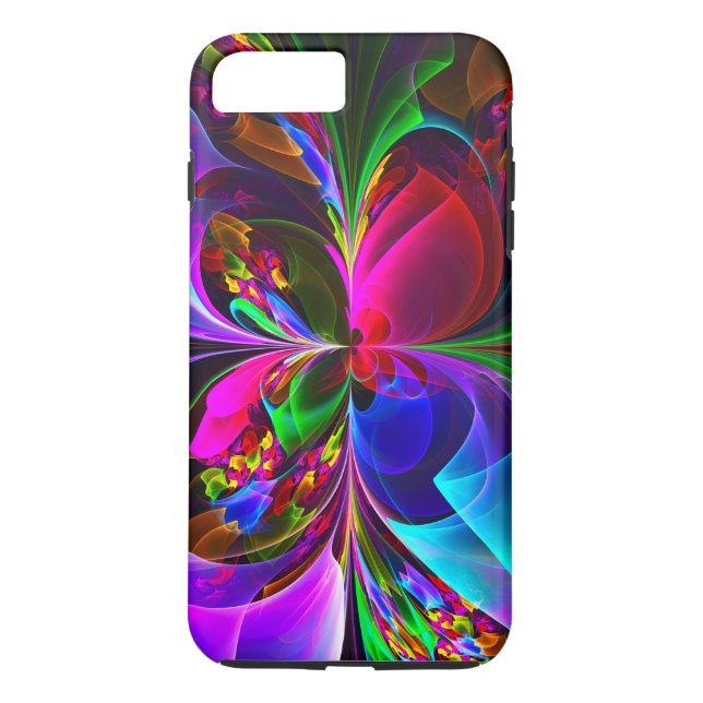 Modern Floral Abstract Art Red Blue Pattern #12 Case-Mate iPhone Case (Back)