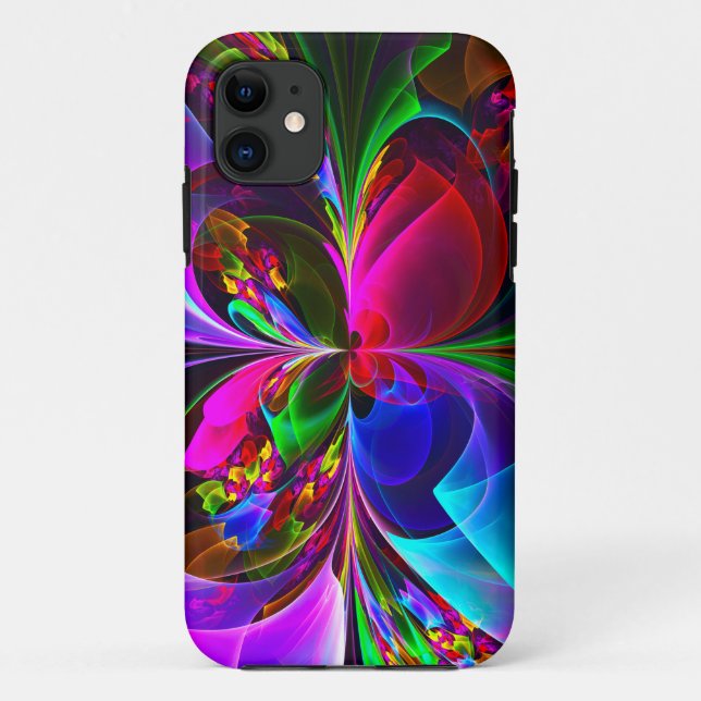 Modern Floral Abstract Art Red Blue Pattern #12 Case-Mate iPhone Case (Back)