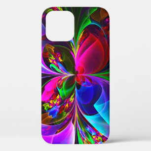 Modern Floral Abstract Art Red Blue Pattern #12 iPhone 12 Case