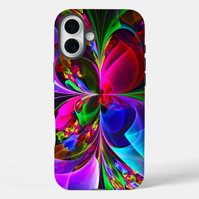 Modern Floral Abstract Art Red Blue Pattern #12 Case-Mate iPhone Case (Back)