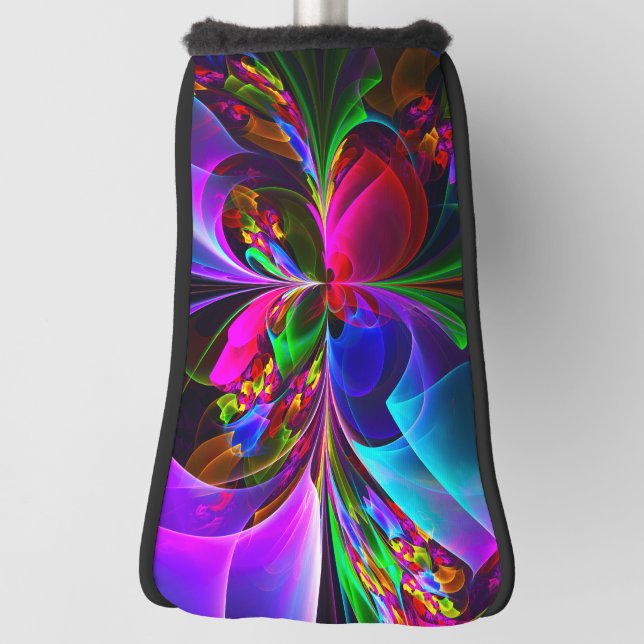 Modern Floral Abstract Art Red Blue Pattern #12 Golf Head Cover (Rotate 90)