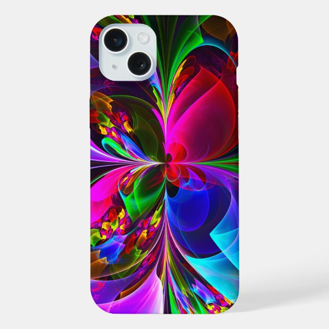 Modern Floral Abstract Art Red Blue Pattern #12 iPhone Case (Back)