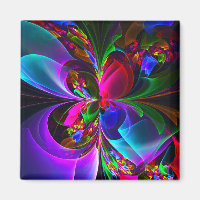 Modern Floral Abstract Art Red Blue Pattern #12