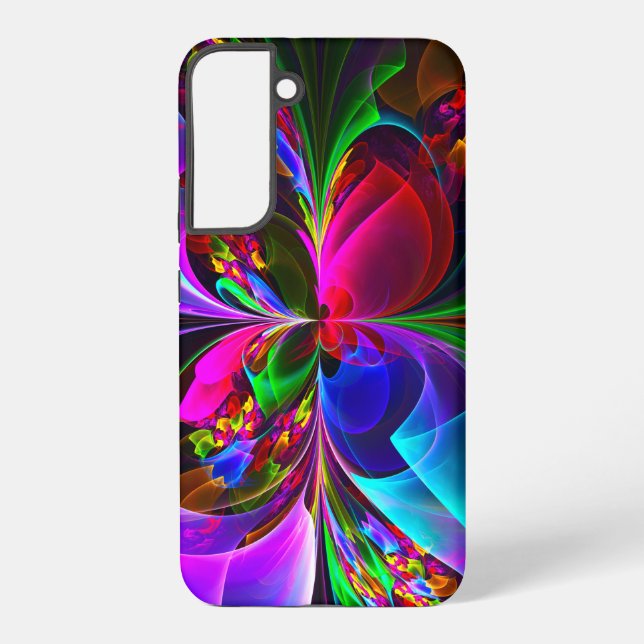 Modern Floral Abstract Art Red Blue Pattern #12 Samsung Galaxy S22+ Case (Back)