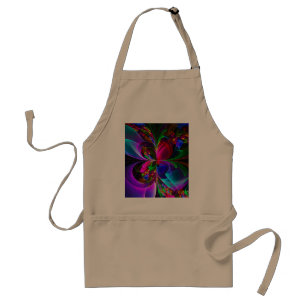 Modern Floral Abstract Art Red Blue Pattern #12 Standard Apron