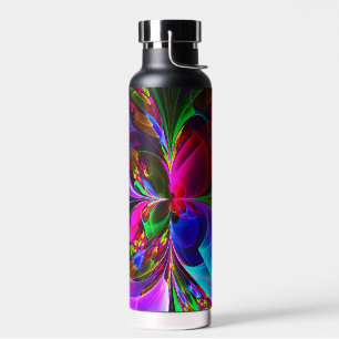Modern Floral Abstract Art Red Blue Pattern #12 Water Bottle