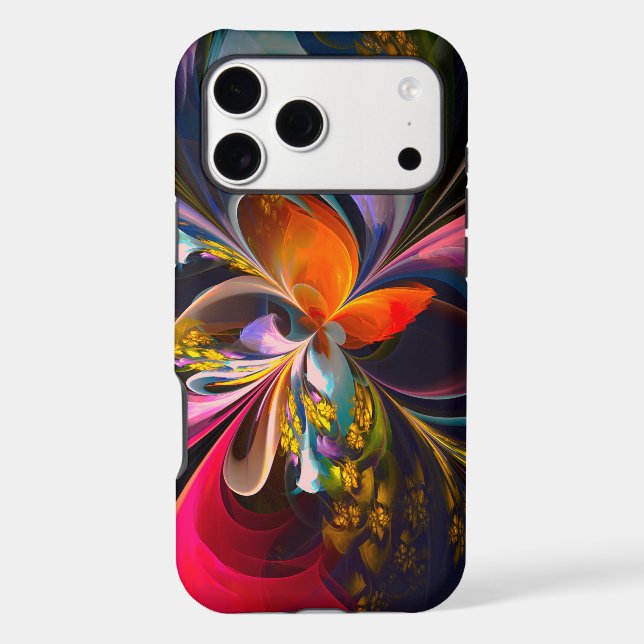 Modern Floral Abstract Art Red Blue Pattern #13 (Back)