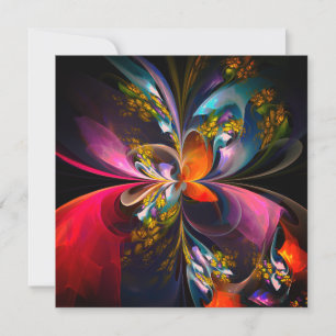 Modern Floral Abstract Art Red Blue Pattern #13