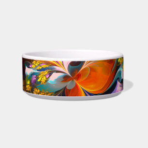 Modern Floral Abstract Art Red Blue Pattern #13 Bowl