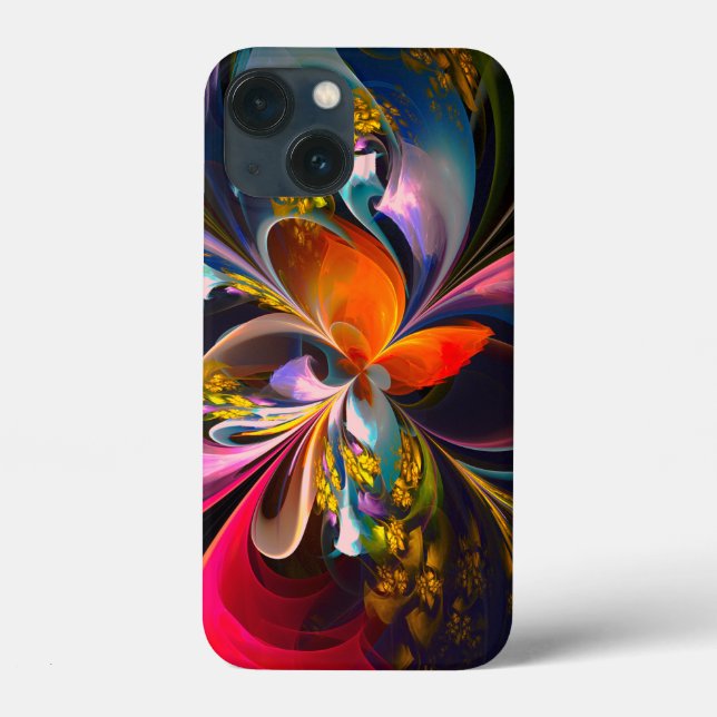 Modern Floral Abstract Art Red Blue Pattern #13 Case-Mate iPhone Case (Back)