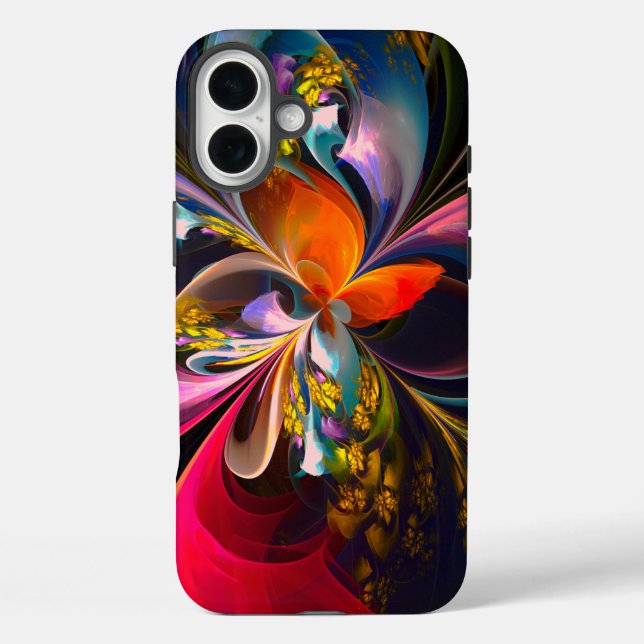 Modern Floral Abstract Art Red Blue Pattern #13 Case-Mate iPhone Case (Back)