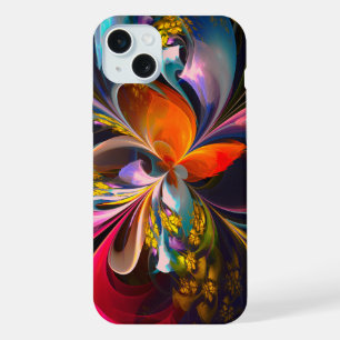 Modern Floral Abstract Art Red Blue Pattern #13 iPhone 15 Plus Case