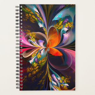 Modern Floral Abstract Art Red Blue Pattern #13 Planner