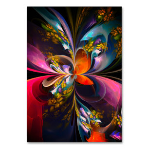 Modern Floral Abstract Art Red Blue Pattern #13 Table Number