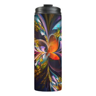 Modern Floral Abstract Art Red Blue Pattern #13 Thermal Tumbler