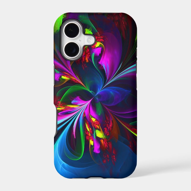 Modern Floral Abstract Art Red Blue Pattern #15 (Verso)