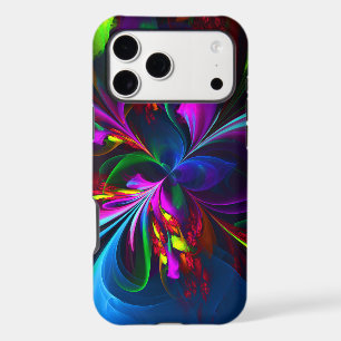 Modern Floral Abstract Art Red Blue Pattern #15