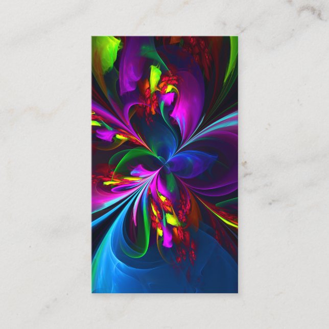 Modern Floral Abstract Art Red Blue Pattern #15 Business Card (Front)