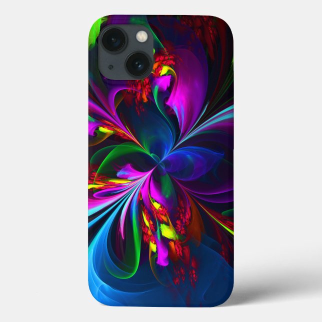 Modern Floral Abstract Art Red Blue Pattern #15 Case-Mate iPhone Case (Back)