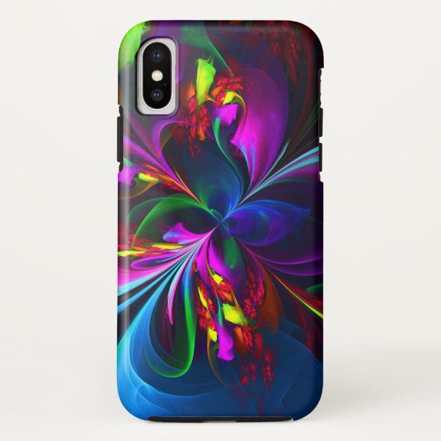 Modern Floral Abstract Art Red Blue Pattern #15 Case-Mate iPhone Case (Back)