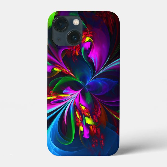 Modern Floral Abstract Art Red Blue Pattern #15 Case-Mate iPhone Case (Back)