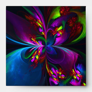 Modern Floral Abstract Art Red Blue Pattern #15 Envelope