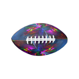 Modern Floral Abstract Art Red Blue Pattern #15 Football