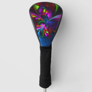 Modern Floral Abstract Art Red Blue Pattern #15 Golf Head Cover