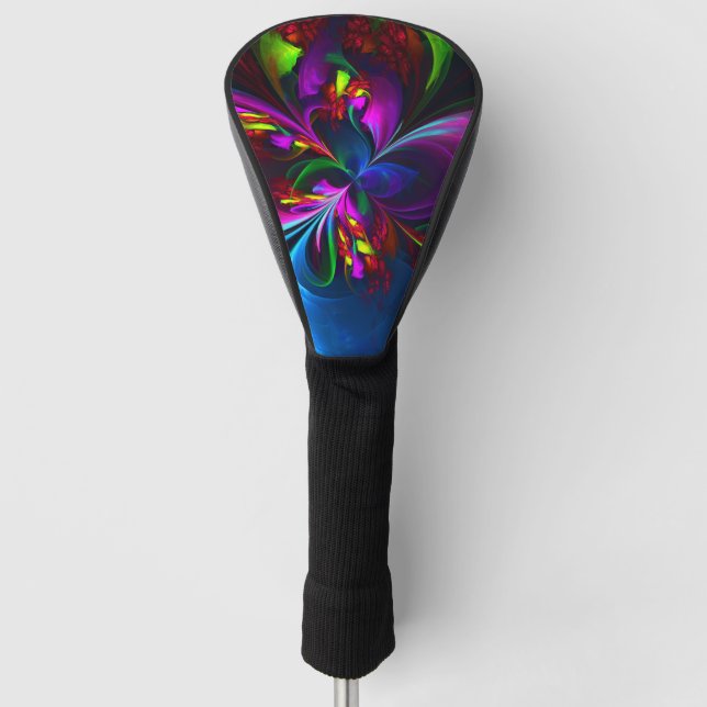 Modern Floral Abstract Art Red Blue Pattern #15 Golf Head Cover (Front)