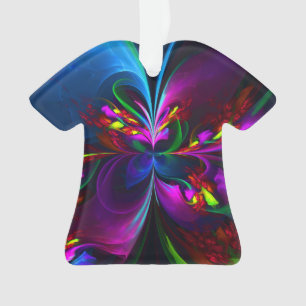 Modern Floral Abstract Art Red Blue Pattern #15 Ornament