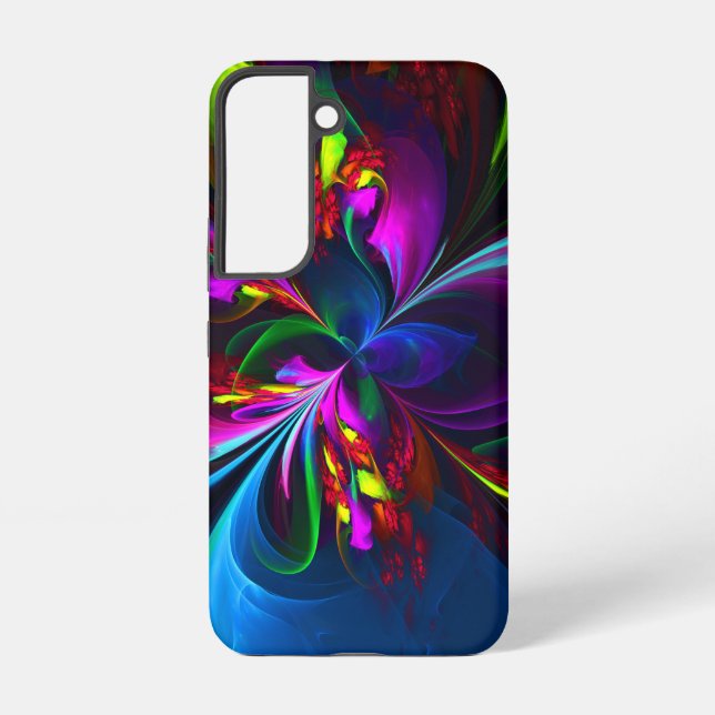 Modern Floral Abstract Art Red Blue Pattern #15 Samsung Galaxy S22 Case (Back)