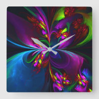 Modern Floral Abstract Art Red Blue Pattern #15