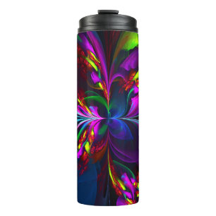 Modern Floral Abstract Art Red Blue Pattern #15 Thermal Tumbler