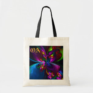 Modern Floral Abstract Art Red Blue Pattern #15 Tote Bag