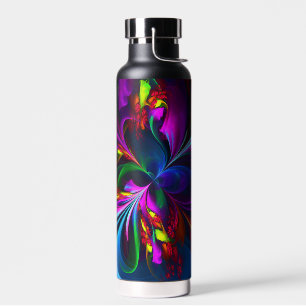 Modern Floral Abstract Art Red Blue Pattern #15 Water Bottle