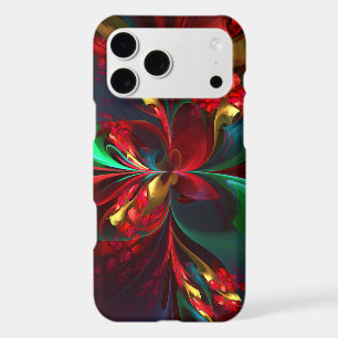 Modern Floral Abstract Art Red Green Pattern #11