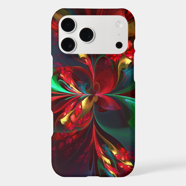 Modern Floral Abstract Art Red Green Pattern #11 (Back)