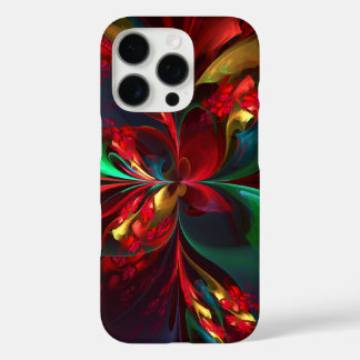 Modern Floral Abstract Art Red Green Pattern #11 iPhone 16 Pro Case