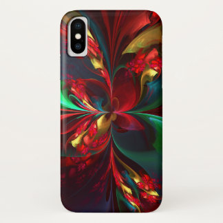 Modern Floral Abstract Art Red Green Pattern #11 Case-Mate iPhone Case