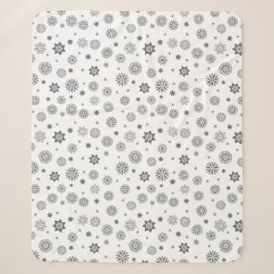 Modern floral abstrakt black and white design  sherpa blanket