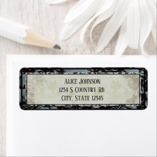 Modern Floral And Lace Return Address Label